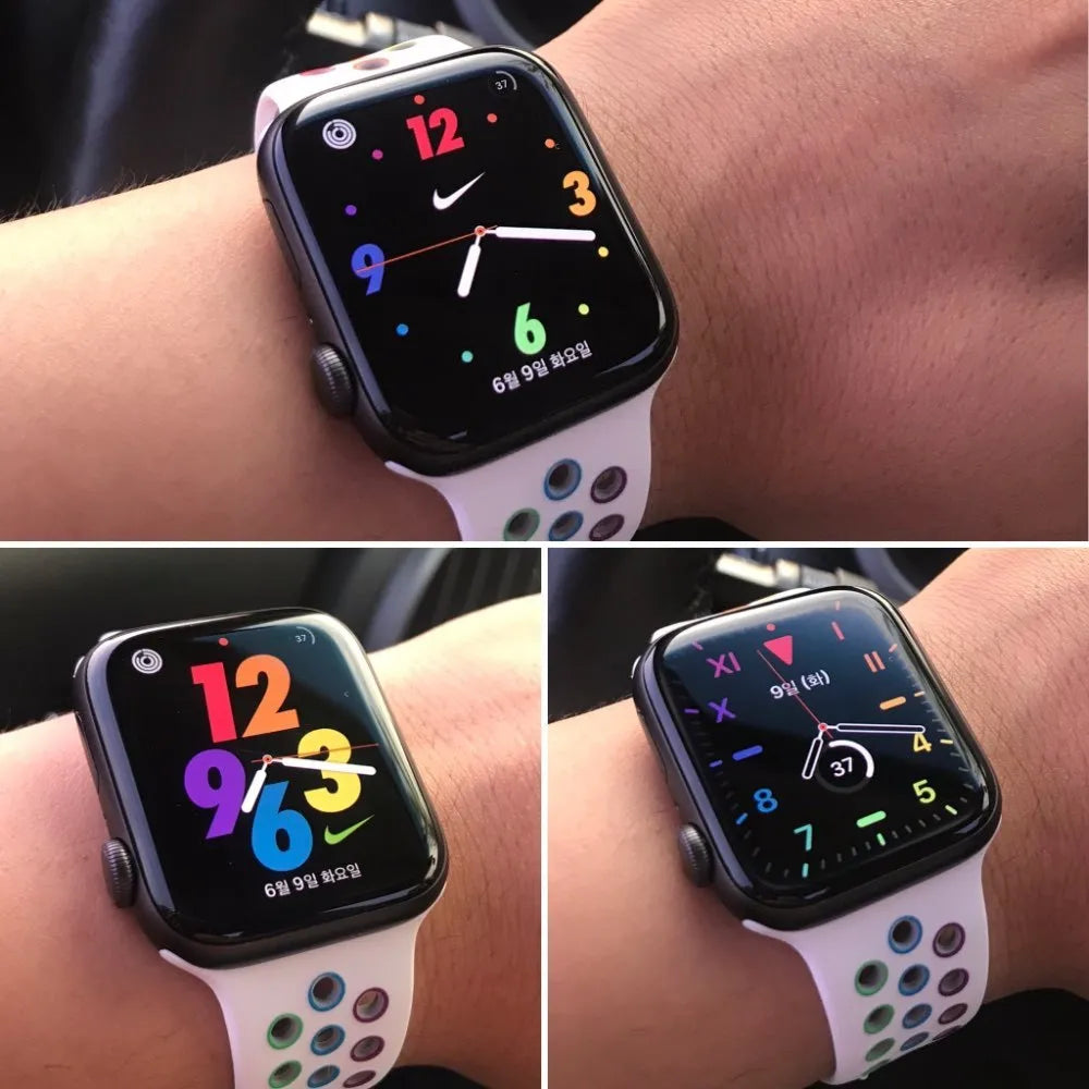 A black silicone sports wristband with a single buckle closure on a wrist.