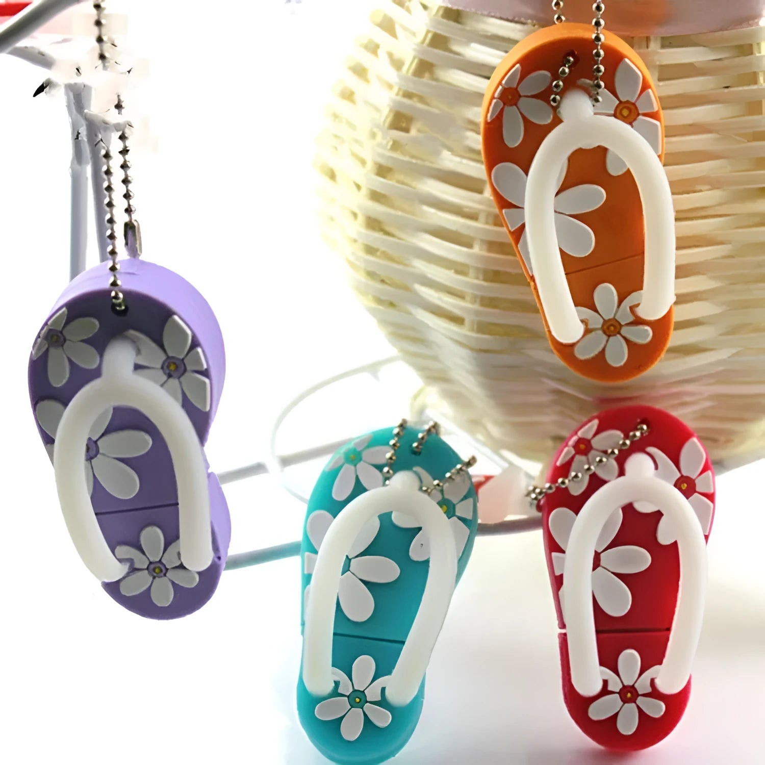 Cartoon creative beach shoe USB flash drive in silicone case, available in multiple colours and capacities