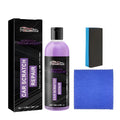 Scratch repair agent kit with 100ml bottle, microfiber cloth and sponge applicator for plastic surfaces