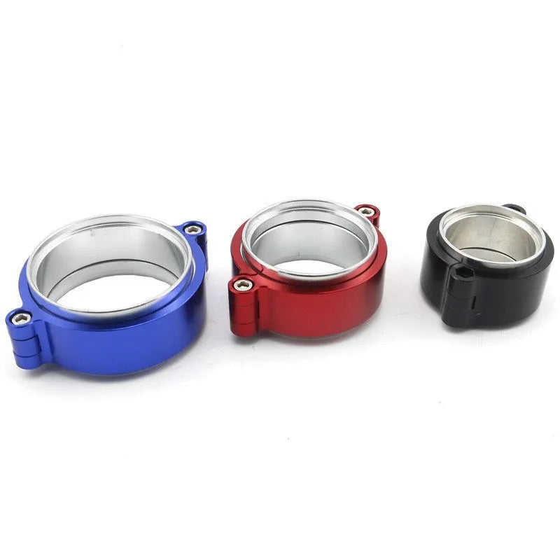 Aluminium fixed movement exhaust clamp in black, for 2.5 inch turbo downspout
