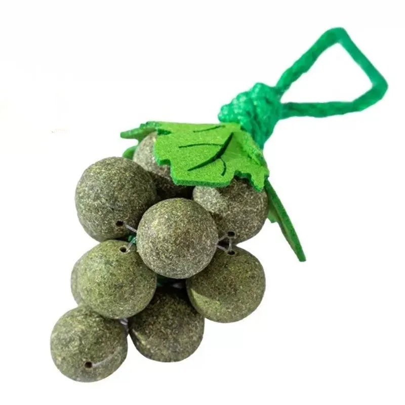Mint grape cluster teaser molar cat toy in cotton thread with three flavour options