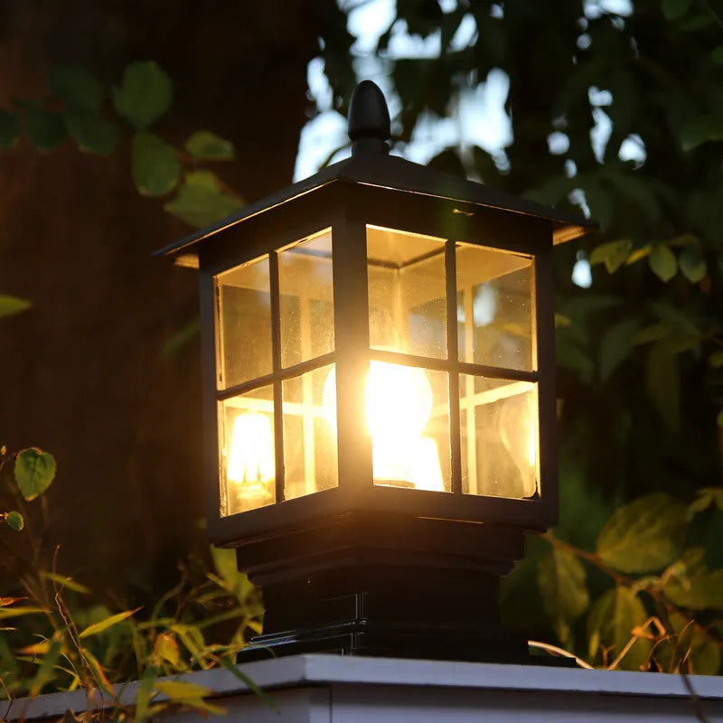 Simple outdoor pillar lamp alloy waterproof rust-proof black colour 180x345mm
