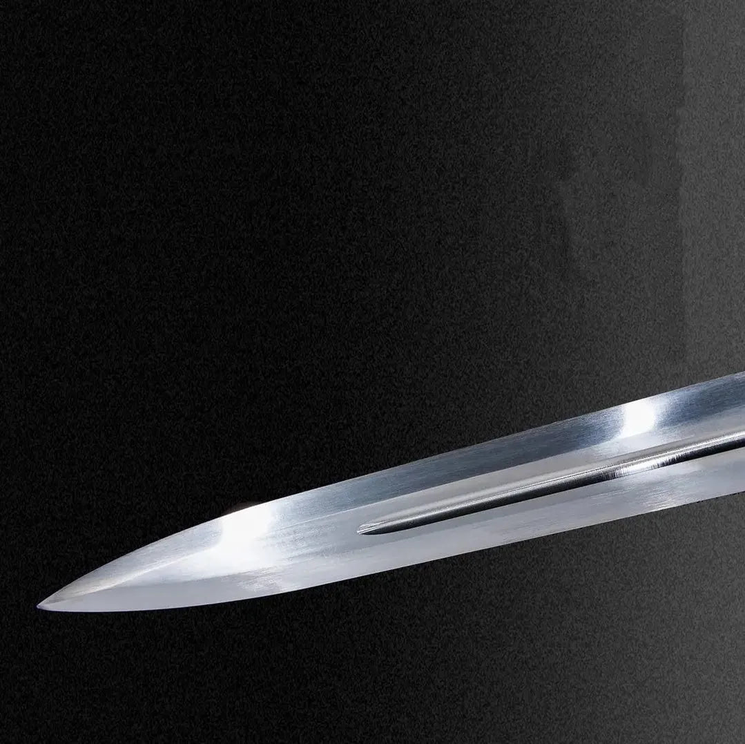 Lilong 110cm unsharpened collectible sword with high manganese steel blade and solid wood scabbard