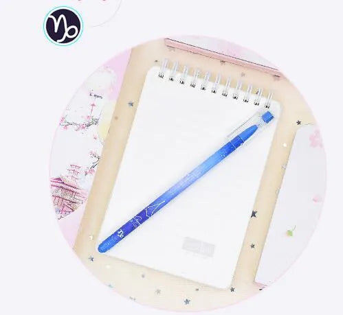 Box containing 12 gel pens with constellation designs and quick-drying gel ink