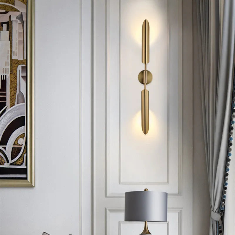 Modern minimalist bedside lamp with glass shade and iron body, warm light