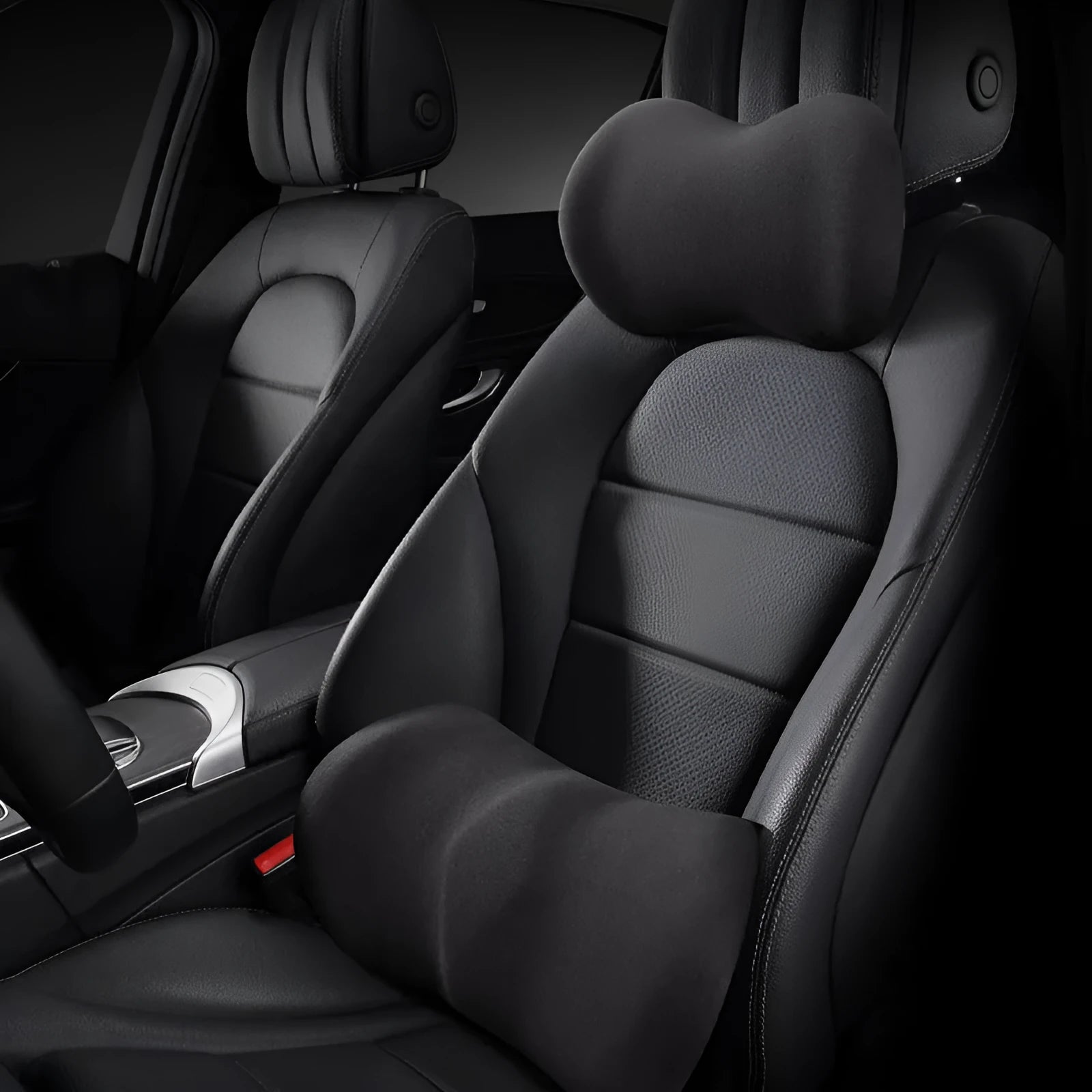 Car seat headrest and lumbar support pillows in multiple colour options