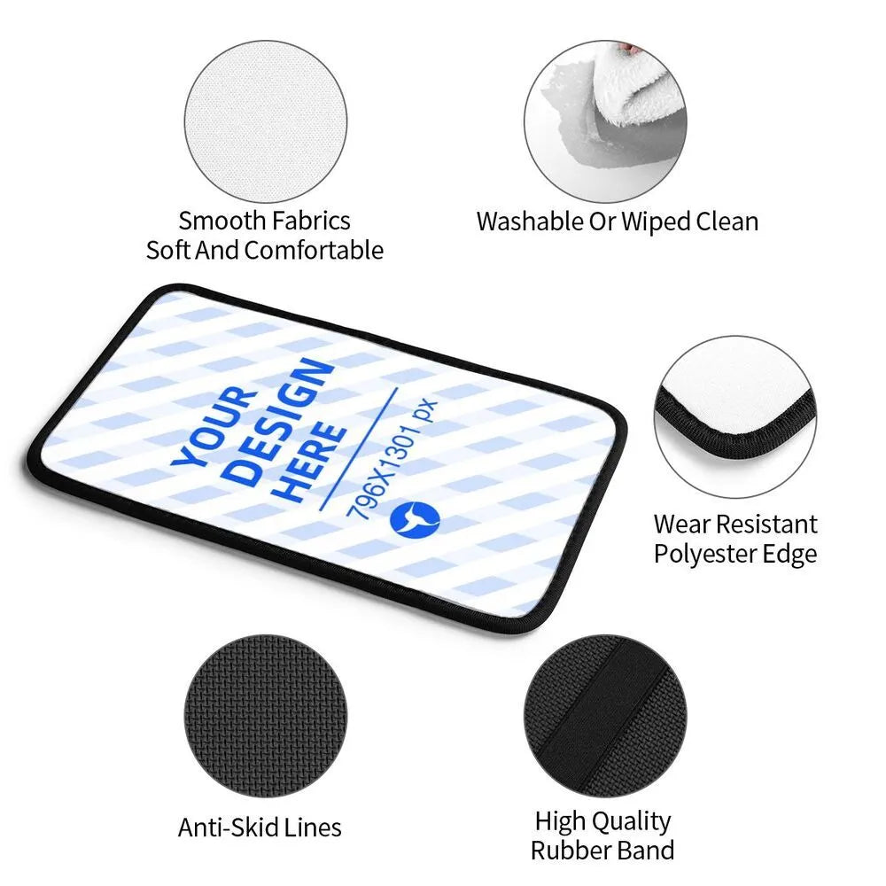 Black neoprene car armrest box cushion with elastic band and non-slip back, one size console pad