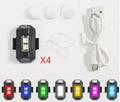 USB mini strobe warning light in ABS housing with Velcro strips for mounting on bicycle or motorcycle