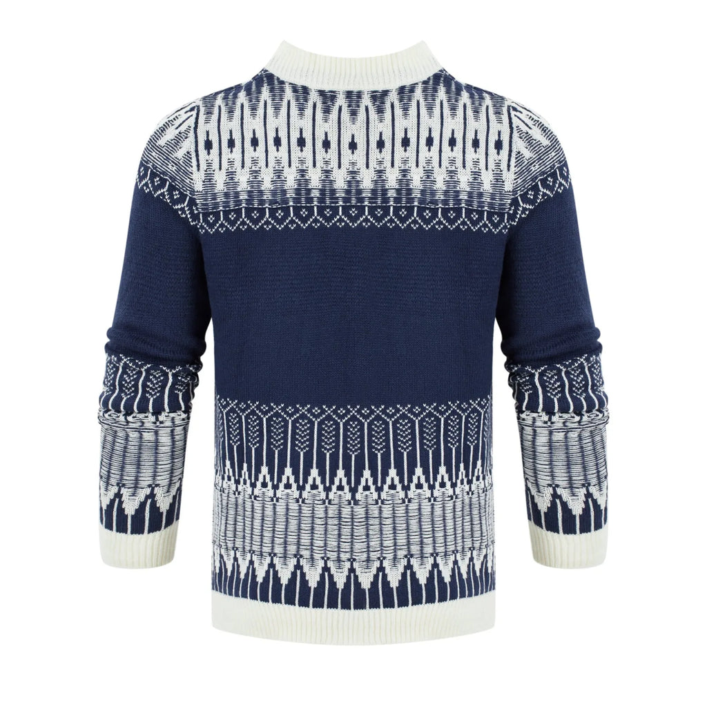 Men's ribbed knit sweater in regular fit with crew neck and long sleeves