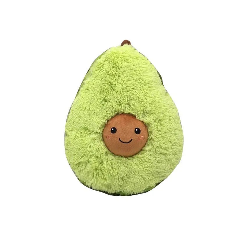 Soft green avocado plush toy pillow with cartoon face, PP cotton filling, 20cm to 60cm sizes