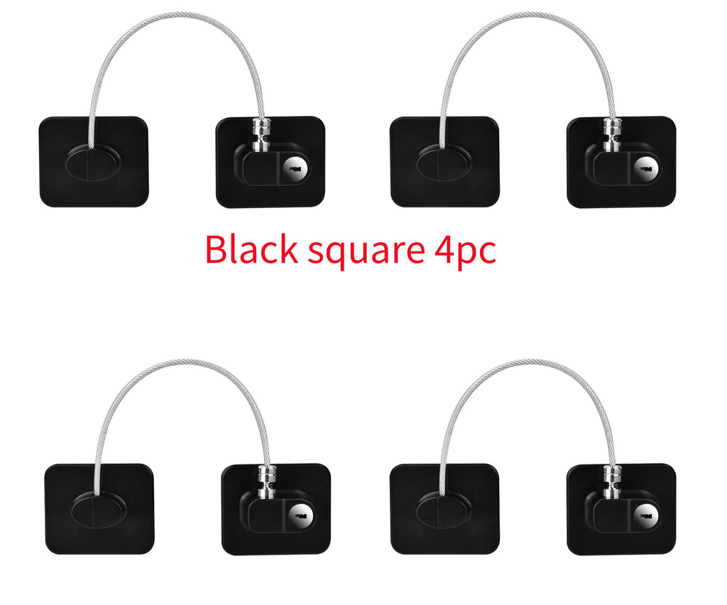 Window security chain lock with 18cm steel cable and aluminium alloy body in white colour
