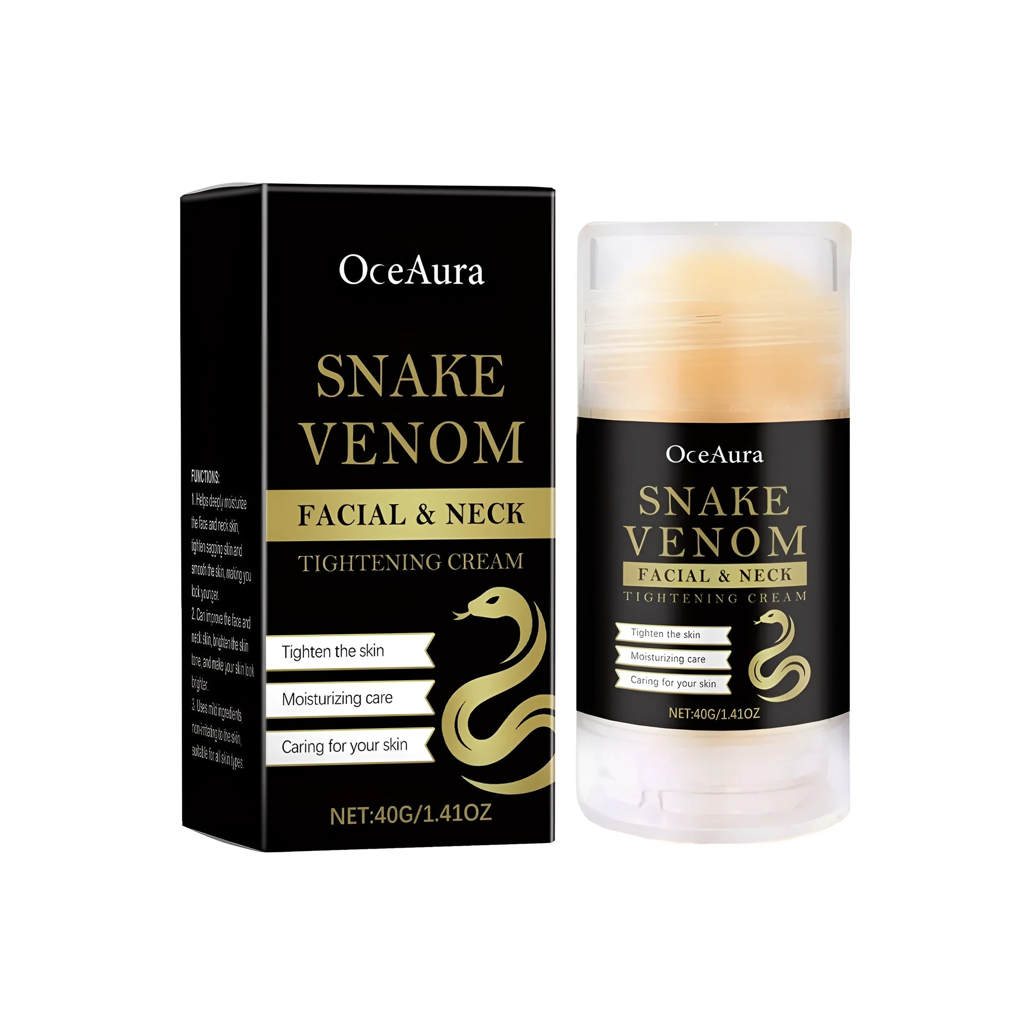 40g nursing stick of tightening cream with synthetic peptide and vitamins C and E.