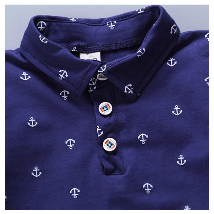 Anchor print cotton children's playsuit in multiple colours for toddlers aged 1-3 years