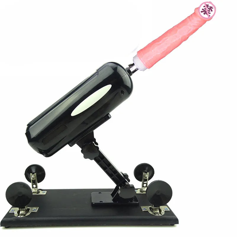 Bobb women's automatic telescopic thrusting sex tool in purple, black, or pink colours showing 37cm length