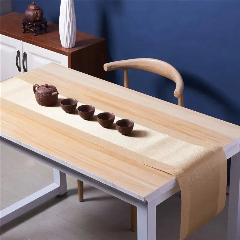 Modern PVC non-slip placemat on a kitchen counter in a gradient bamboo colour.