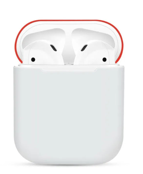 Split-design silicone protective cover for Apple AirPods charging case in a selected solid colour.