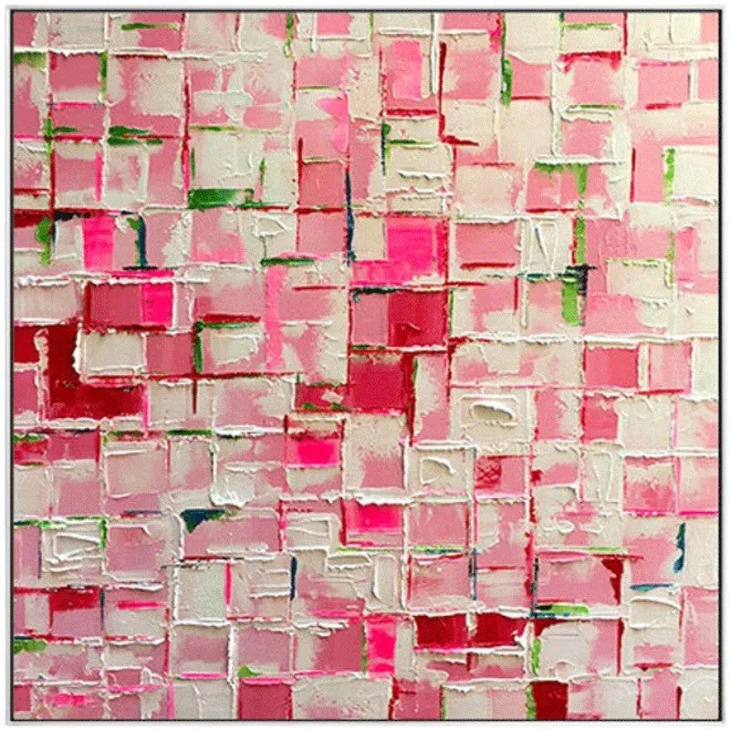 Hand painted abstract oil painting on square canvas, no frame, colourful modern wall art for home interiors