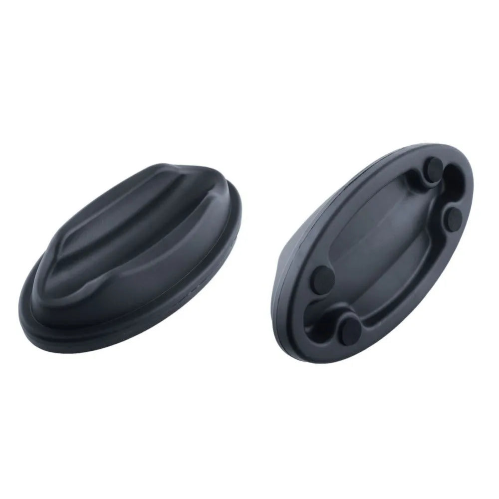 Black plastic indoor bike front wheel mount for training bench, 25x16x6cm packaging