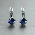 Women's copper earrings with inlaid zircon stones in a light luxury diamond design.