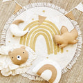 Round tassel carpet for children's rooms in rainbow colour, chemical fibre, 80cm to 200cm diameter