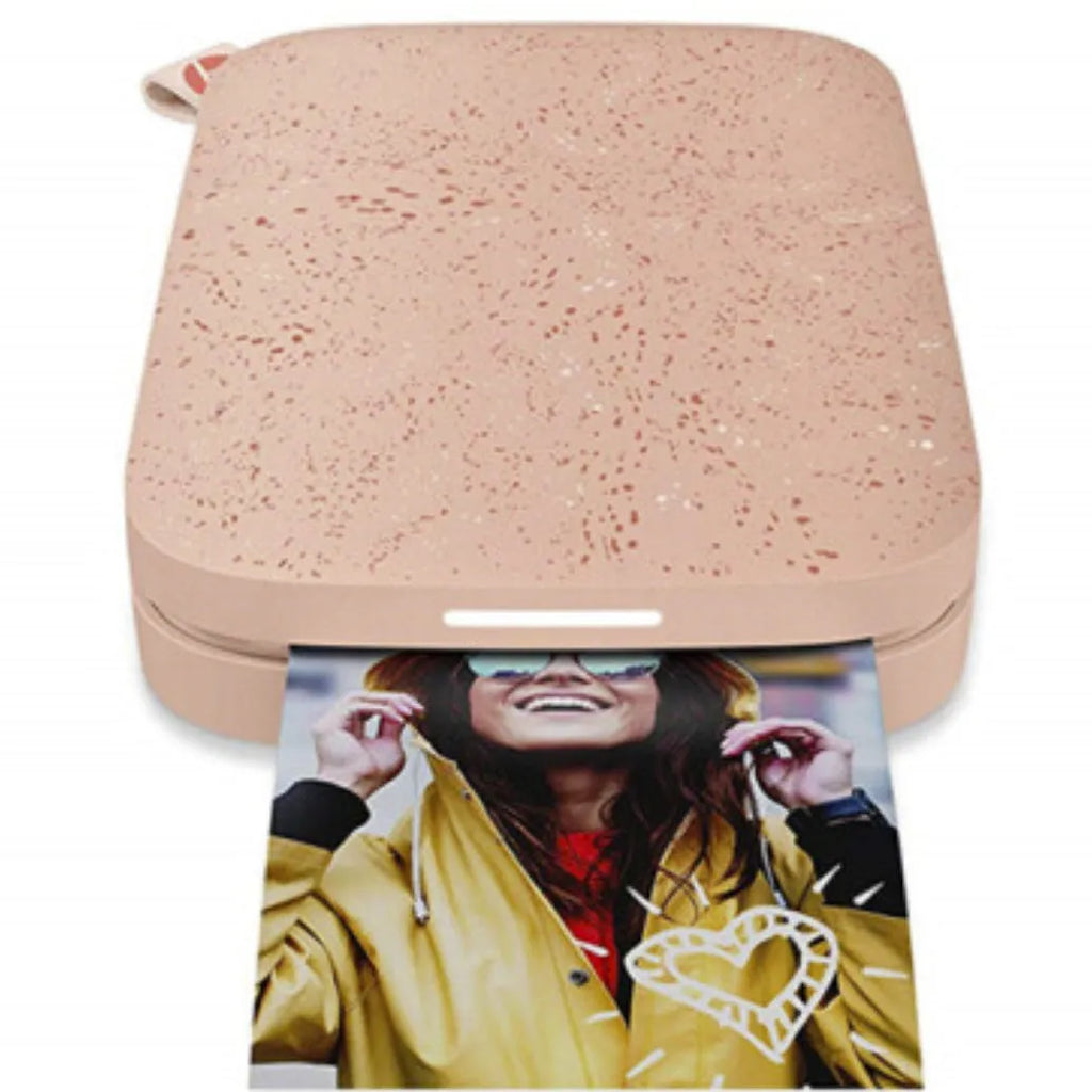 Bluetooth pocket photo printer in three colours: Bright Black, Goddess Pink, and Pearl White