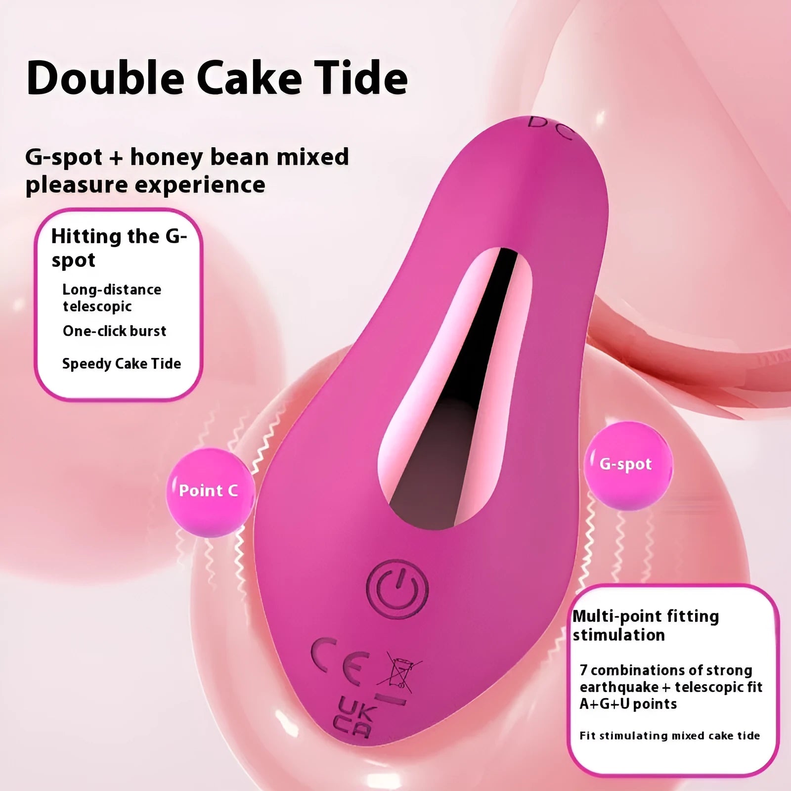 Rose Red wearable female massager with app control and USB charging port