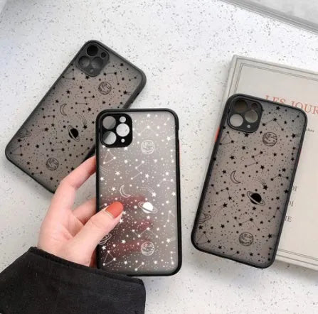 Star universe patterned iPhone case with shock absorption protection for multiple iPhone models