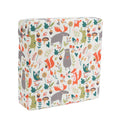 Portable children's dining chair booster seat cushion with Happy Animals pattern, dark green background, small style