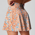 Women's blue high waist sports skirt for tennis and golf on a white background