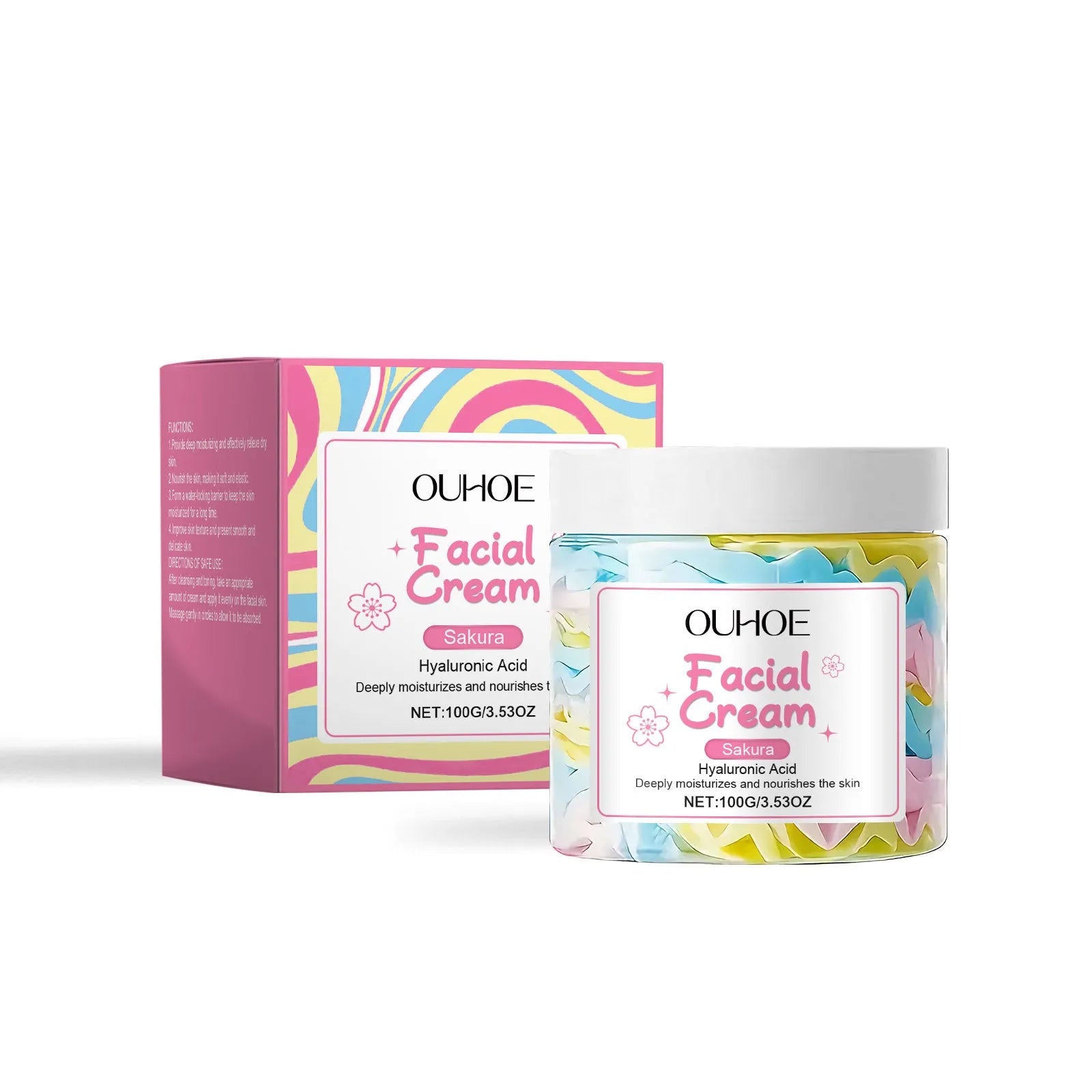 Sakura Butter Cream 100g face moisturiser in square 5.7cm jar