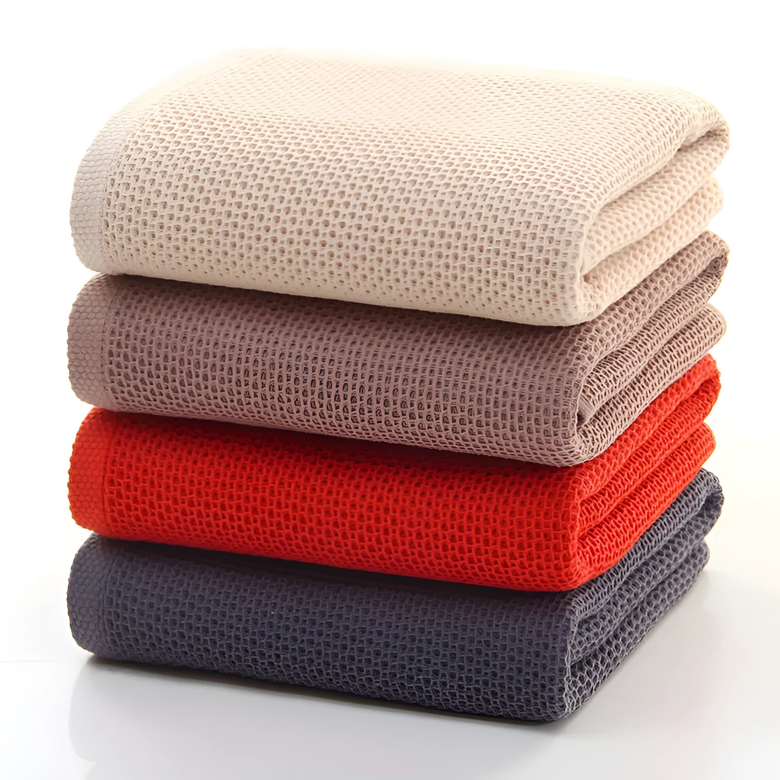 Pure cotton jacquard bath towel in beige, size 70x140cm, absorbent and quick-drying