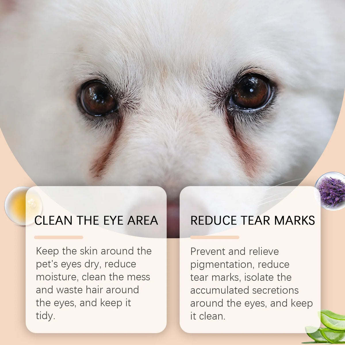 30g tube of mild pet tears cleaning cream for dogs and cats eye area cleaning