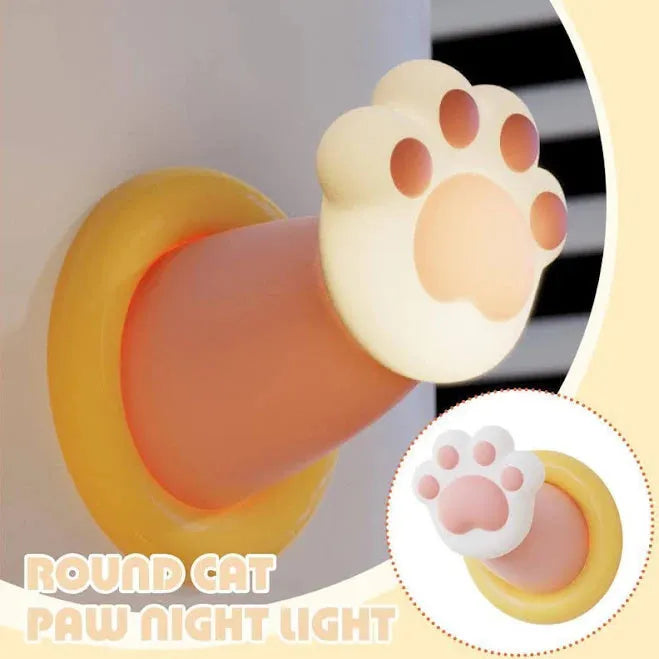 White cat paw shaped rechargeable touch control bedside lamp with suction cup base