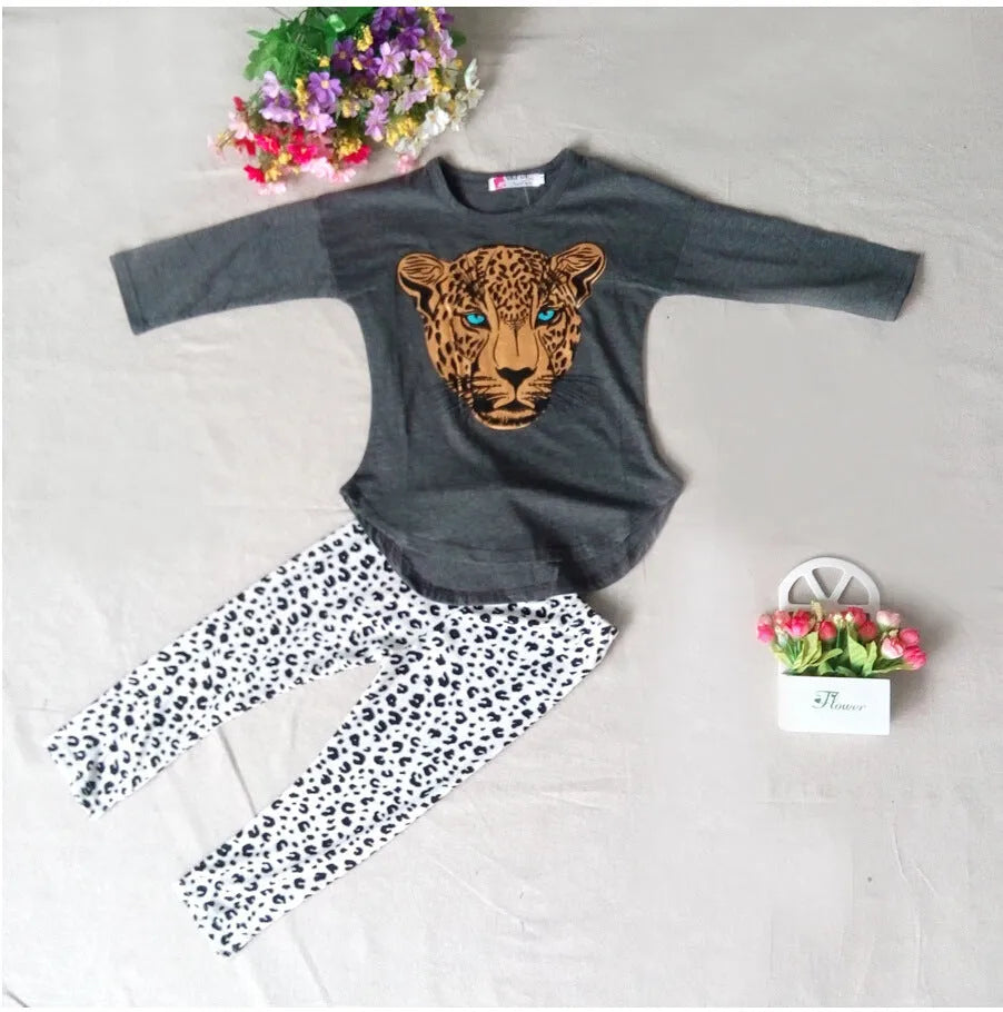 Casual short-sleeve pants suit set for a child in summer, shown in one of four available colours.