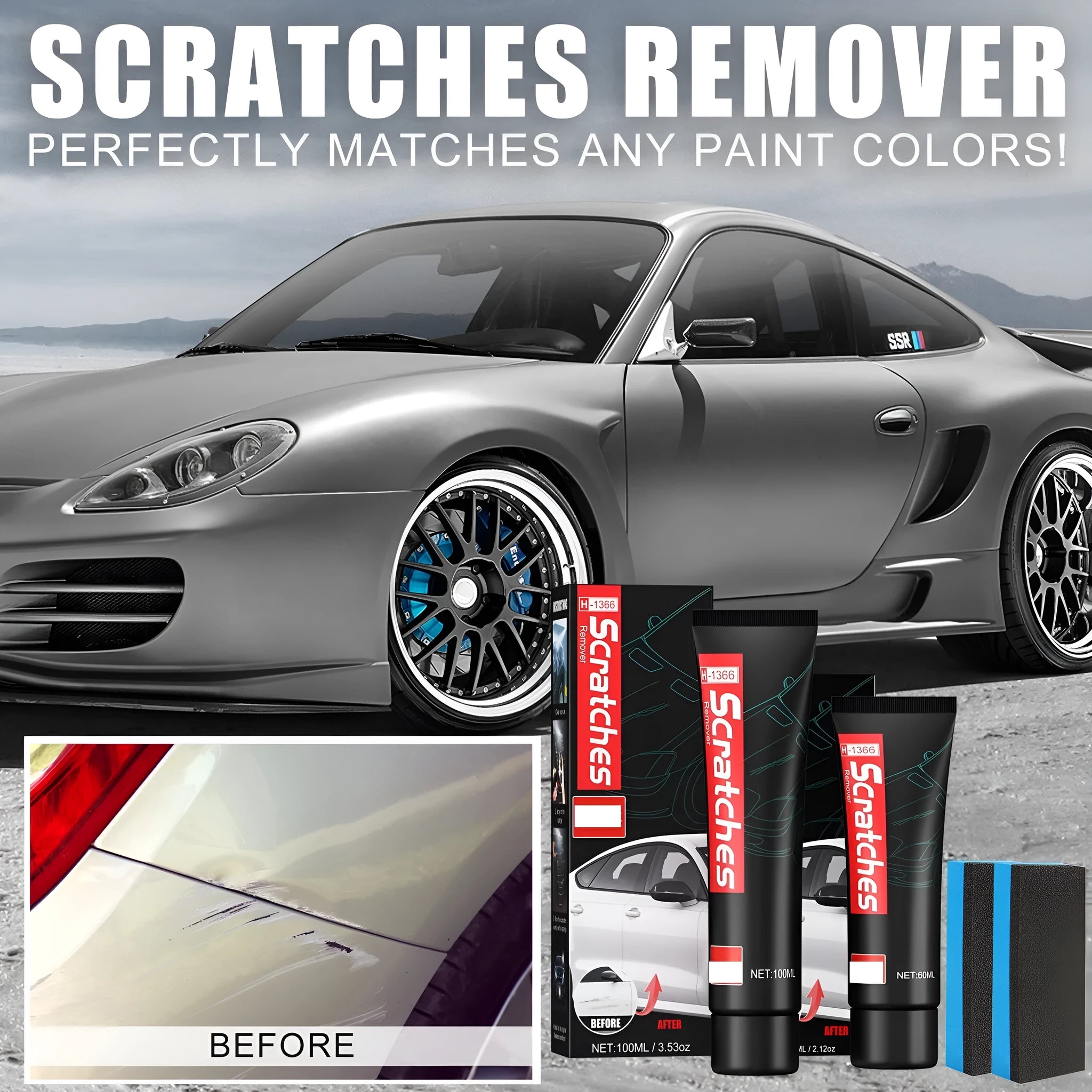 60ml tube of automotive scratch repair cream for paint surface scratches