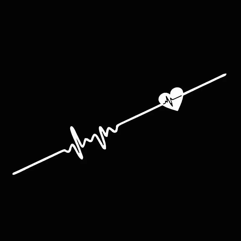 Creative ECG heartbeat design car bumper decorative sticker in colour gradient on a vehicle body