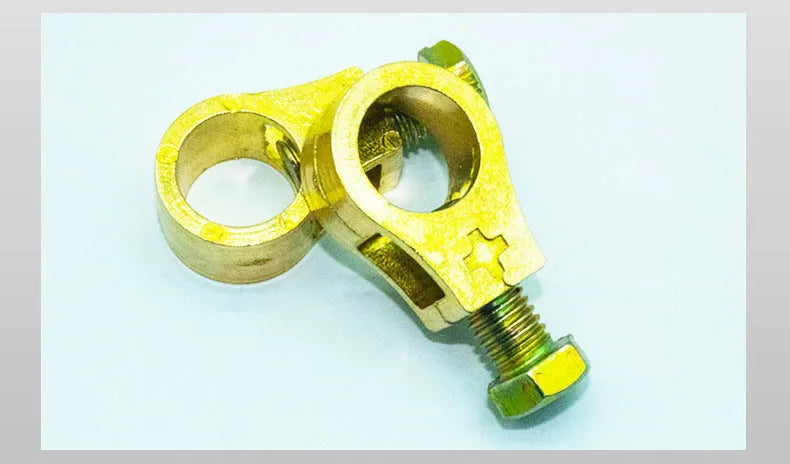 Pure copper automotive battery clamp with patented clip design