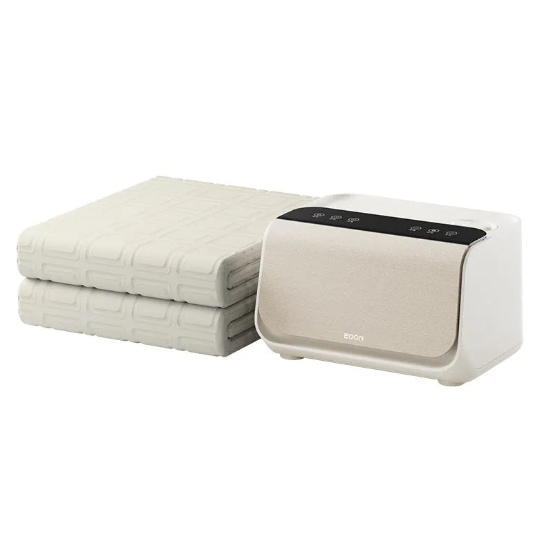 Aideng smart host electric water blanket in white, showing plush fabric and size options.