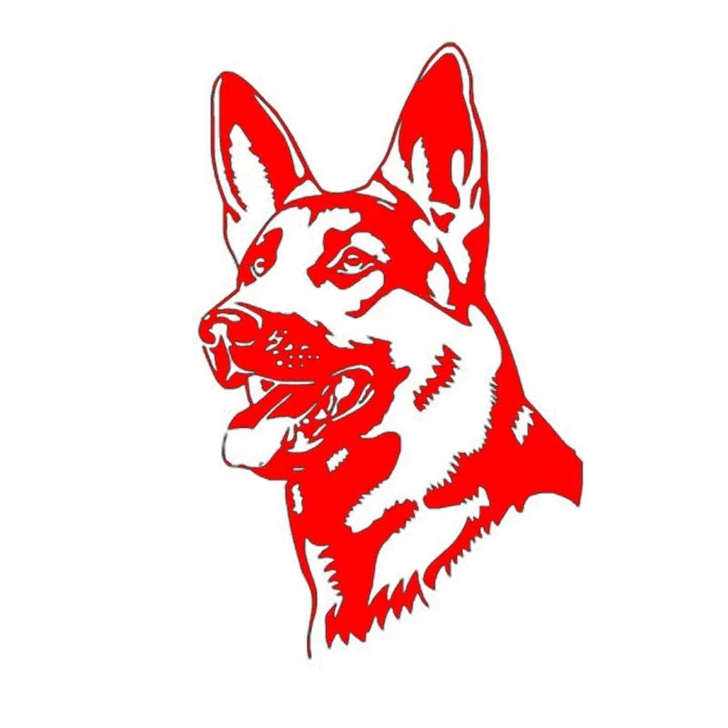 Reflective Alsace Shepherd hunting dog car bumper sticker, 13cm by 8cm