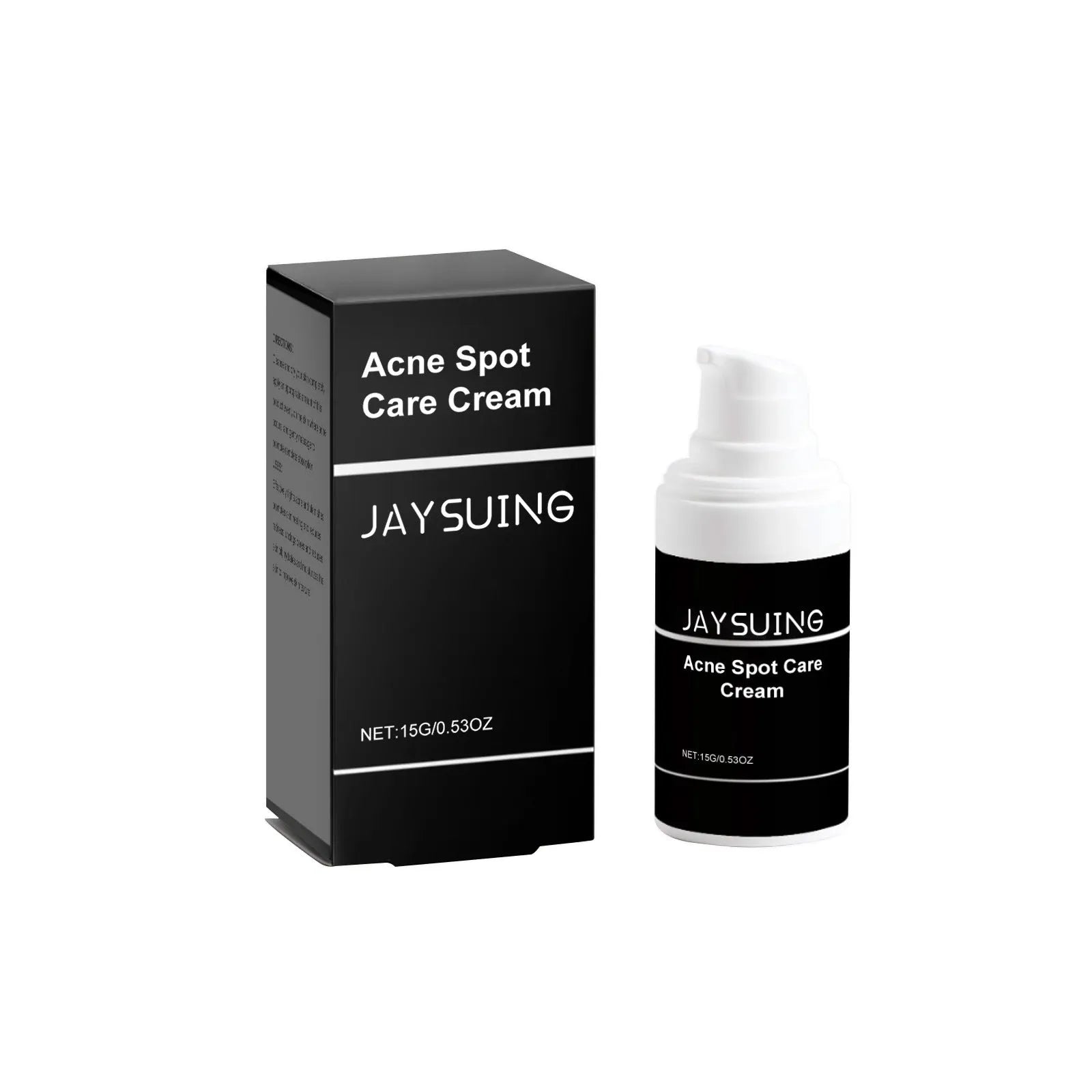 15g container of mild acne cream with tea tree oil and aloe for spot-prone skin