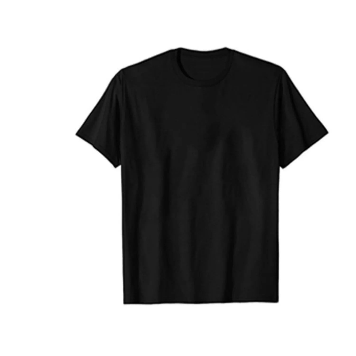 Cotton loose fit round neck short sleeve T-shirt with hot stamping print in black, available in Asian sizes XS to 3XL
