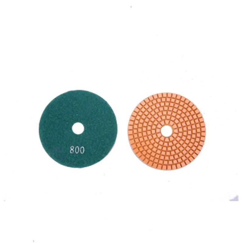 Set of 10 emery stone polishing pads with 80mm diameter and grits from 50 to 3000 mesh.