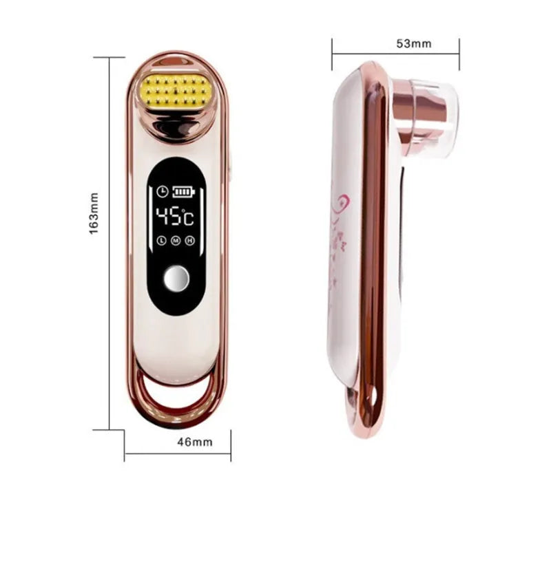 White household skin rejuvenating instrument with LCD display and main control button