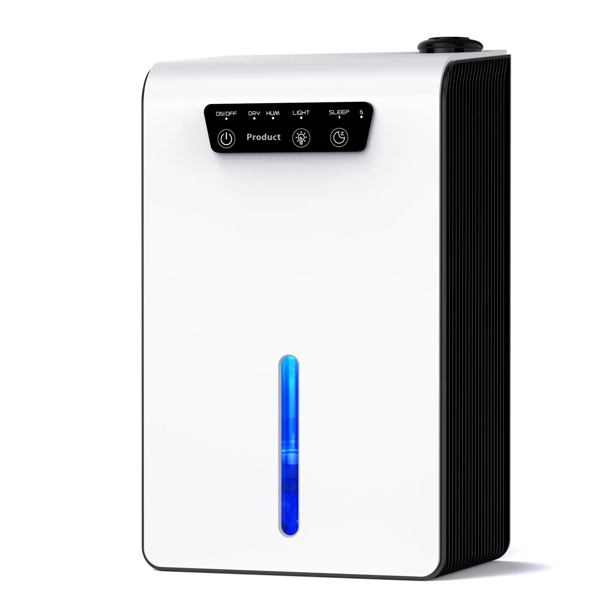 Milky white compact household dehumidifier for bedroom moisture control