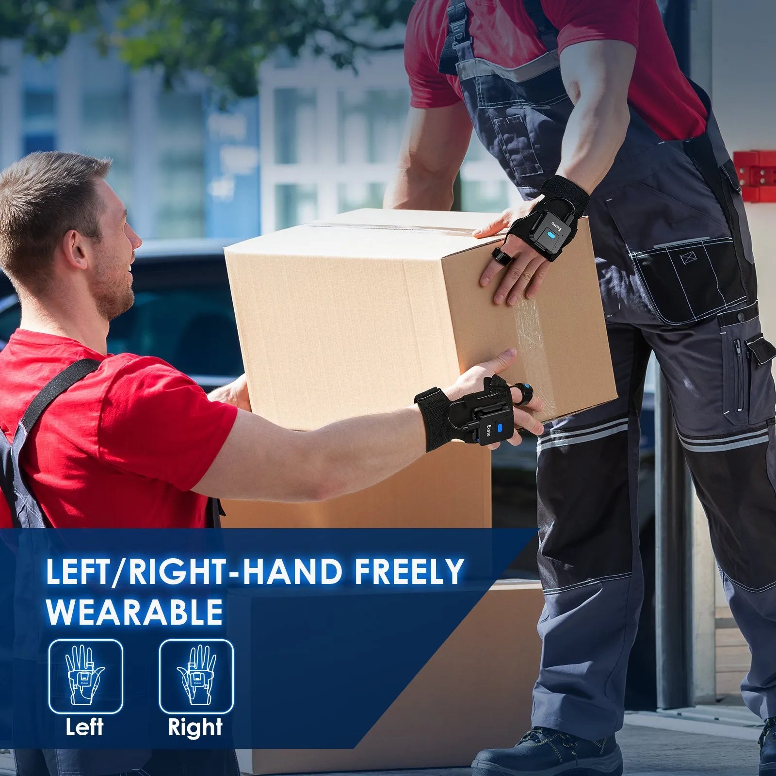 Bluetooth wrist-mounted barcode scanner glove with handheld scanning unit