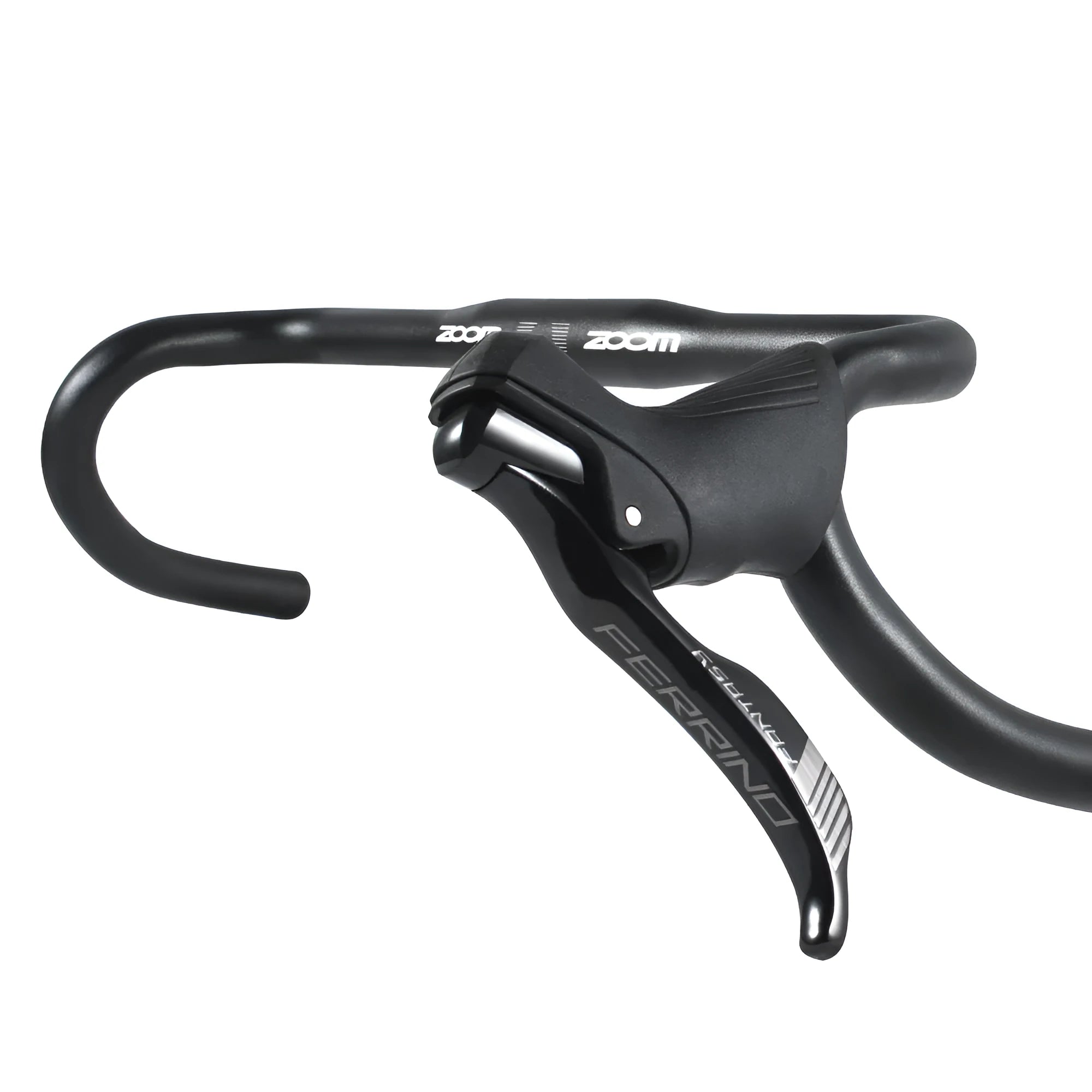 Black aluminium alloy bent handlebar for road bike with 420mm width and 31.8mm clamp diameter