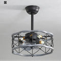 Alova fan lamp ceiling light with metal blades 47cm diameter dark wood finish