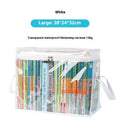 Large white PVC foldable waterproof buggy bag with transparent panel, showing 24L capacity.