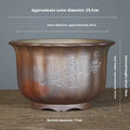 Purple sand ceramic antique carved flower pot in large size with s1696 firewood colour finish