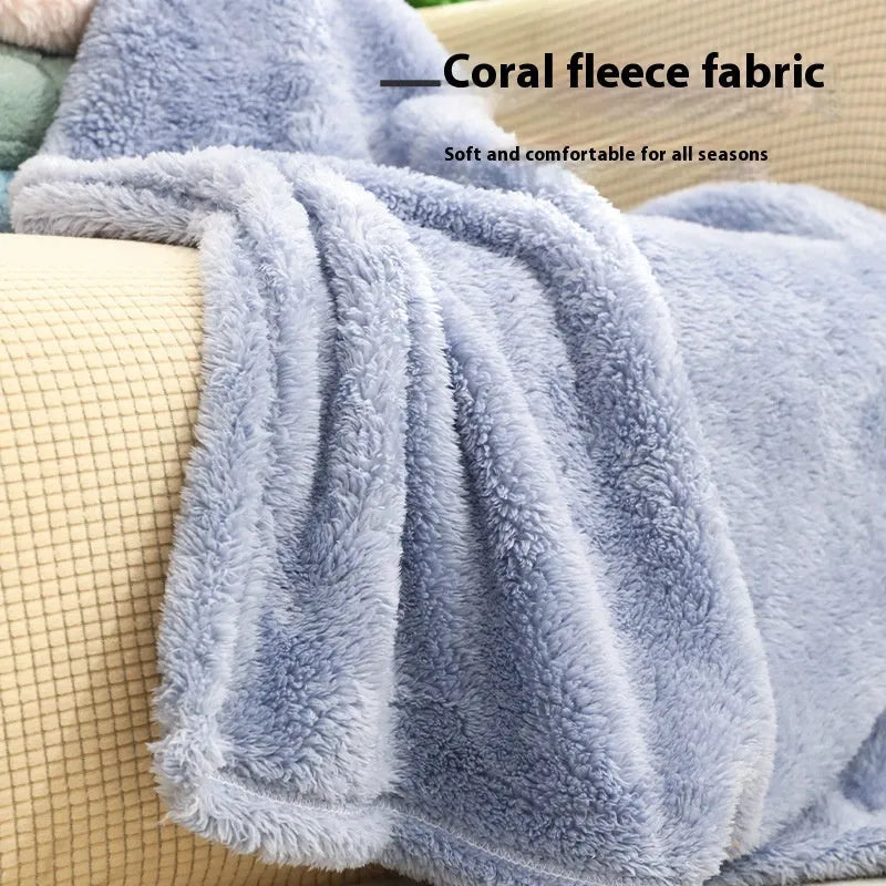 Soft coral fleece pet blanket for dogs in three sizes with random colour pattern